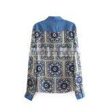 2015 Ladies' Fashion Long Sleeves Polyester Print High Quality Direct Factory Elegant Lace Tops Lehenga Blouse Designs thumbnail-4