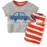 Wholesale Branded Kids Clothes Crab Car Design Short Sleeve Suits for Boy Kids Summer thumbnail-2