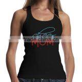 Popular New Arrival Cotton and Spandex Fabric Wholesale Custom Women Cheer Mom Gym Princess Rhinestone Tank Tops thumbnail-1