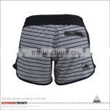 Dark Grey Strip Female Running Shorts Zip Style Mma Shorts thumbnail-3
