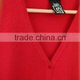 Ribbed Maxi Cotton and Polyester V-neck Women Cardigan With Long Sleeves Two Front Pockets for Lady Korean Style thumbnail-2