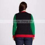 Women Black Green Sweater Pattern Christmas Clothing thumbnail-2