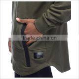 New Fashion Street Hip Hop Longline Round Bottom Hoodie Custom Logo thumbnail-4