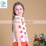 2017 Summer Latest Design Sleeveless Girls Top Wirh Embroidery Flowers thumbnail-3