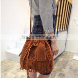 Small Bucket Women Tote Bag 2016 High Quality Tassels Genuine Leather Bag Women Messenger Bags Famous thumbnail-5