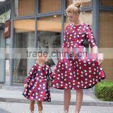 Match Mom And Daughter Custom Made Adult And Child Long Sleeve Printed Fall Dress thumbnail-1