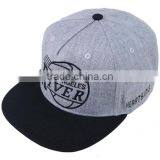Plastic Snap Back Flat Bill Wool Blend Organic Snapbacks Made in China thumbnail-2