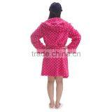 Women Hooded Print Floor Length Bath Robe thumbnail-2