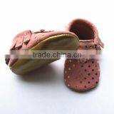 New Design Pink Gold Dot Suede Baby Shoes Baby Moccasins thumbnail-2