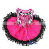 NEW Black Damask Hot Pink Heart Black Lace Tutu Pets Dogs Clothes Party Dress XS-L thumbnail-1