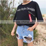 Oversized Loose Print Zip t Shirt for Girls thumbnail-1
