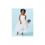 Organza Ruched Spaghetti Strap Flower Girl Dress thumbnail-1