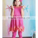 2017 Adorable Organic Cotton Baby Rompers Wholesale Baby Blue Solid Color Ruffle Clothes thumbnail-4