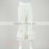 New arrival girls kids children ruffle cotton capri pants