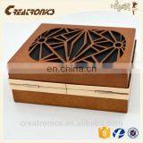 CR Factory OEM Acceptable Engraving Patterns Hollowed-out Design Metal Frame Long Chain Rectangled Shaped Wooden Box Clutch Bag thumbnail-3