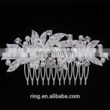 Shiny Wedding Prom Bridal Crystal Pearl Headpiece Flower Leaves Hair Comb Clips