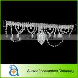 New Style Crystal Diamante Silver Metal Bathing Suit Connectors Chain thumbnail-1