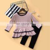 RTS Ruffle Tunic And Velvet Leggings Girls Fall Kids Boutique Outfit Clothing thumbnail-3