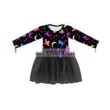 New Arrival Halloween Skull Pumpkin Baby Dress Ruffled Tulle for Girls Popular Long Sleeve Dress thumbnail-6