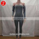 New Arrivals Women Sexy Solid High Flexibility One-Shoulder Jumpsuits 2021 Summer Ladies Long Sleeves Rompers Suitable Nightclub thumbnail-6