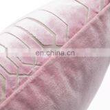 Wholesale High Quality Pink Geometric Cut Velvet Cushion Cover Pillow Cases thumbnail-5