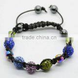 Multicolor Crystal Ball Shamballa Woven Bracelet thumbnail-1