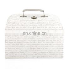 China Supplier Wholesale Mini Cardboard gift box Customized White Kraft Paper Suitcase