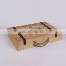 Vintage Natural Pine Wooden Crate 6 Bottle Wine Storage Box Carrying Display Case thumbnail-3