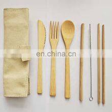 Travel Packaging Bamboo Cutlery Utensil Set Portable Bamboo Straw Spoon Knife Fork Chopsticks thumbnail-3