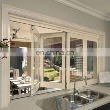 Modern Philippines Restaurant Powder Coated Folding Windows Aluminum bi Fold Glass Window With Tinted Glass Folding Windows