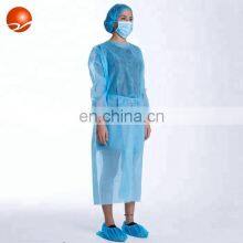 Disposable Blue Non Sterile Protection Clothing Non Woven Elastic and Knitted Cuffs Medical Isolation Gown thumbnail-3