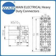 Wain Heavy-duty Connector Hd-025-mc Insert, 25-pin Ultra-high Density Insert, Rectangular Connector, Aviation Plug thumbnail-3