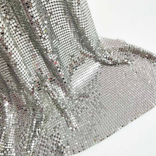Flexible Plain-weave Aluminum Mesh Curtain Fabric, Woven Glittery Metallic Fabric Curtains thumbnail-3