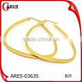 Latest Tops Designs Girls Earrings Gold Plate Big Hoop Earrings thumbnail-1