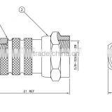 Straight Mount F Connector, Plug, Twist On Termination thumbnail-3
