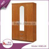 Bedroom Furniture Mirrored Almirah 4 Doors Modern Wooden Easy Assembled Wardrobe thumbnail-5