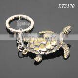 Three-dimensional Tortoise Shaped Zinc Alloy Plated Bronze Metal Sea Green Turtle Keychain thumbnail-4