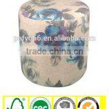 Antique Fabric Leisure Round Ottoman Stool With Printing