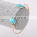 Fashion Imitation Turquoise double end cuff bangle simple fashion jewelry