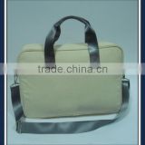 Natural canvas computer bag with high quality nylon handles