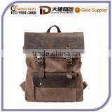 Men Soft Canvas Backpack With Real Leather thumbnail-1