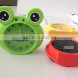 custom green animal Silicon mini 3D alarm table clocks gifts with frog shape
