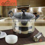 NEW Belly Shape 22cm Stainless Steel Hot Pot With Glass Lid and Bakelite Handle With Capacity 8 QT Stew Pot thumbnail-6