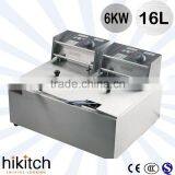 commercial kitchen equipment stainless steel 16L electric continuous fryer/deep chips fryer machine.