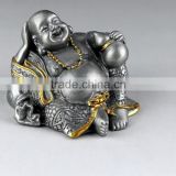 High quality pewter laughing Buddha statue
