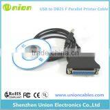 USB 2.0 To DB25 IEEE-1284 Parallel Printer Cable Adapter thumbnail-1