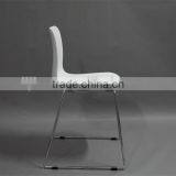 Cheap Dining Room Furniture Leisure Plastic Chair With Chrome Legs thumbnail-6