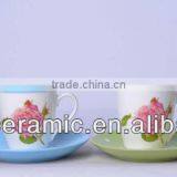 New Bone China Ceramic Coffee Mug and Saucer