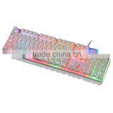 RGB Colrful Backlit Gaming Wired Keyboard,Double-shot Molding Key Caps,Six Kind of Led Modes