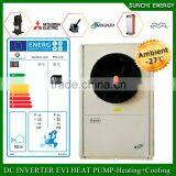 Split Condensor Indoor Work -25C Winter Floor House Heating 12kw/19kw/35kw Auto-defrost EVI Air Source Heat Pump Efficiency COP thumbnail-3